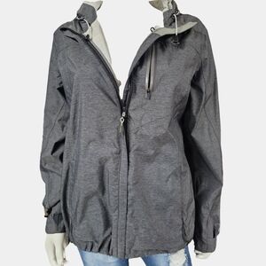 Paradox Long Sleeve Hooded Packable Rain Jacket Size M